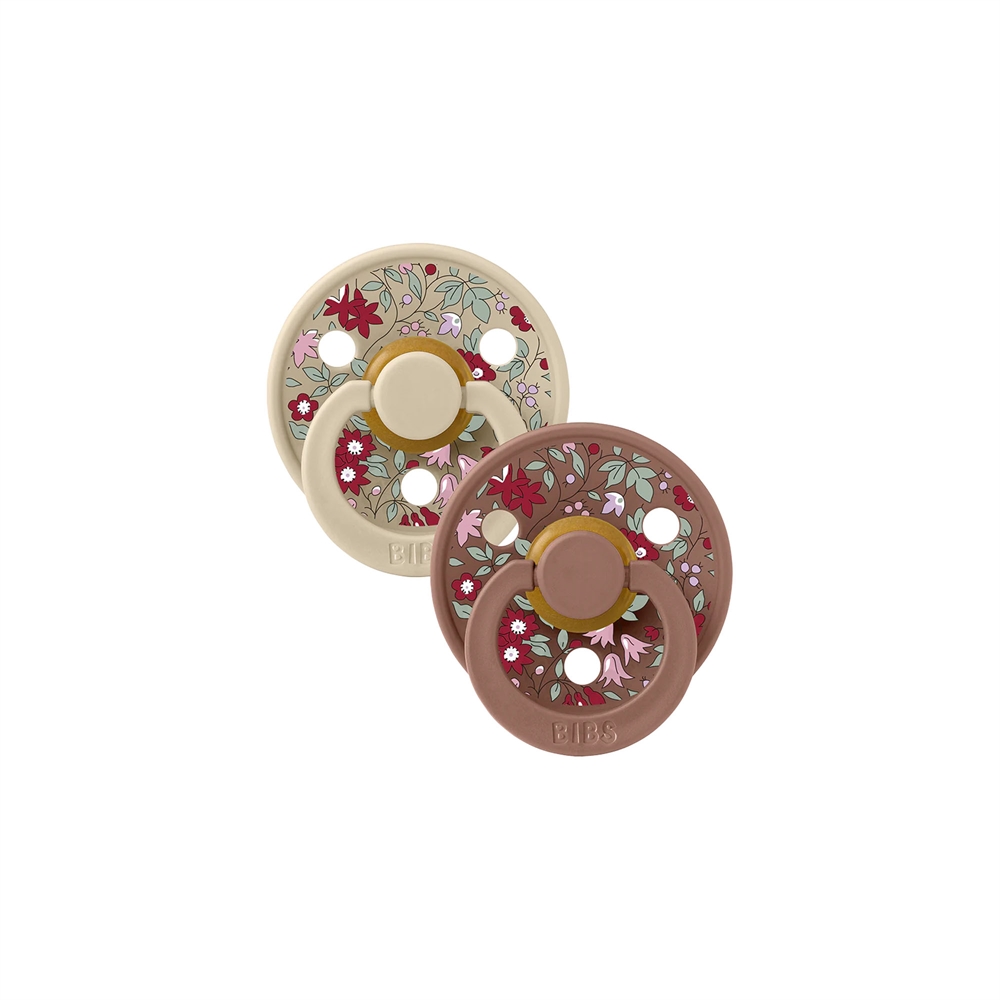 BIBS x LIBERTY Colour 2 Pack Chamomile Lawn - Woodchuck Mix - Rund nipple - Str. 2/+6 mdr. 