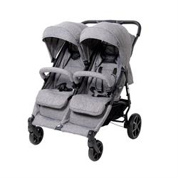 BabyTrold OS2 Søskendevogn, Grå Denim