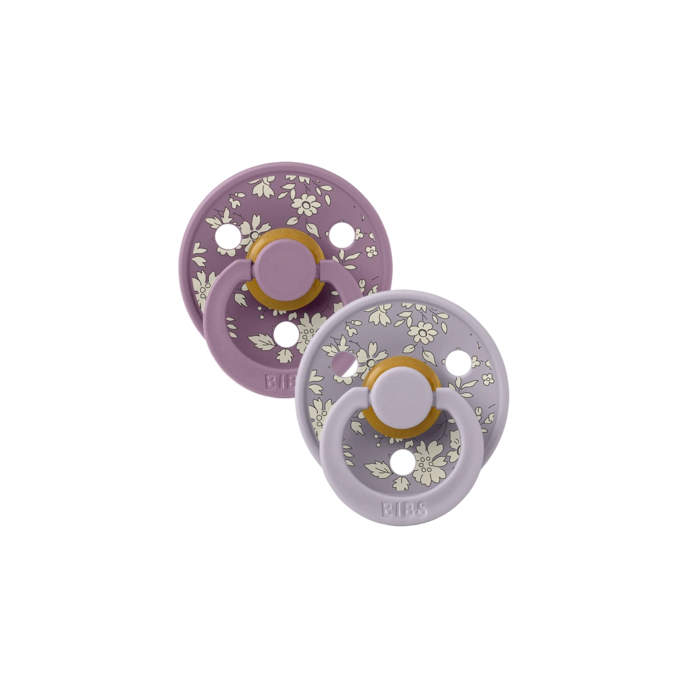 BIBS x LIBERTY Colour 2 Pack Capel - Fossil Grey Mix - Rund nipple - Str. 2/+6 mdr. 