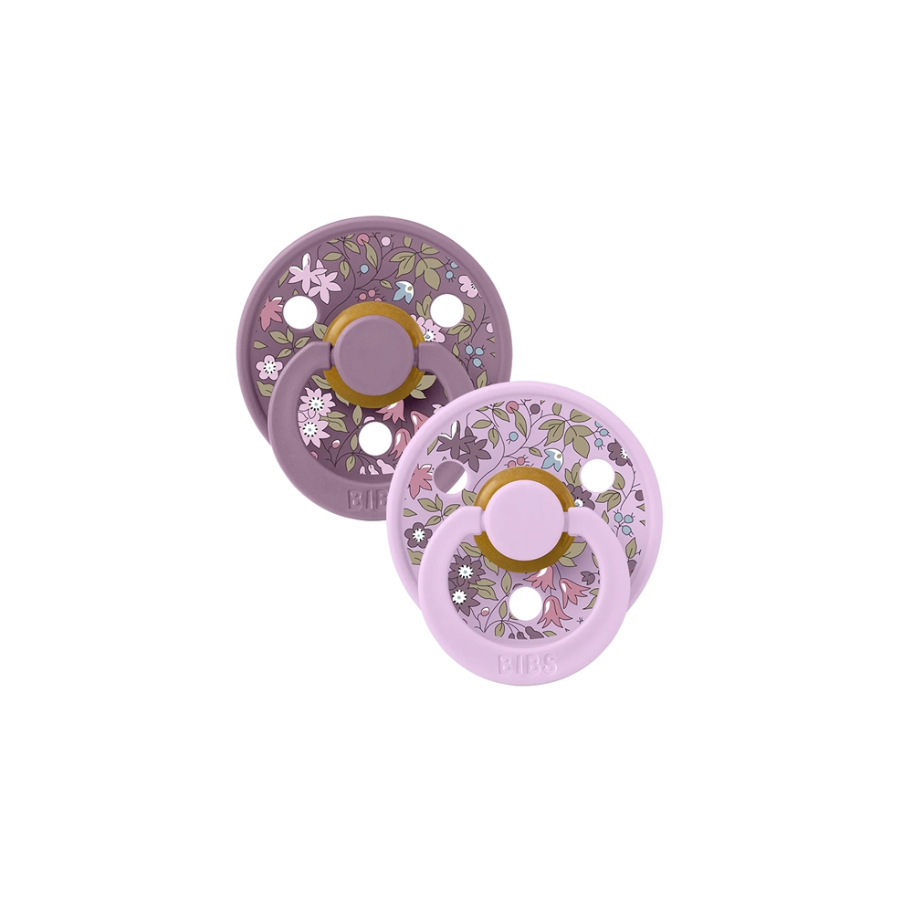 BIBS x LIBERTY Colour 2 Pack Chamomile Lawn - Violet Sky Mix - Rund nipple - Str 2/+6 mdr. 