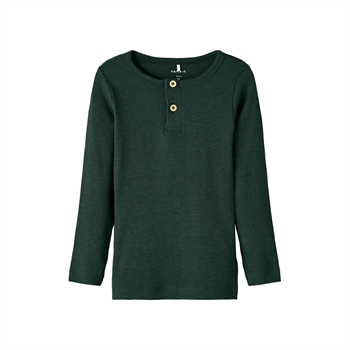 Name It Langærmet Rib Bluse, Pine Grove
