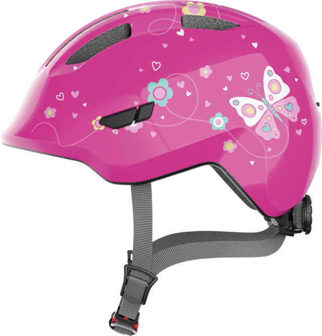 ABUS - Cykelhjelm, Smiley 3.0 SE - pink butterfly, M/green bunkle