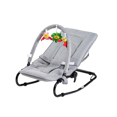 BabyTrold Skråstol med legetøj, Grå Denim